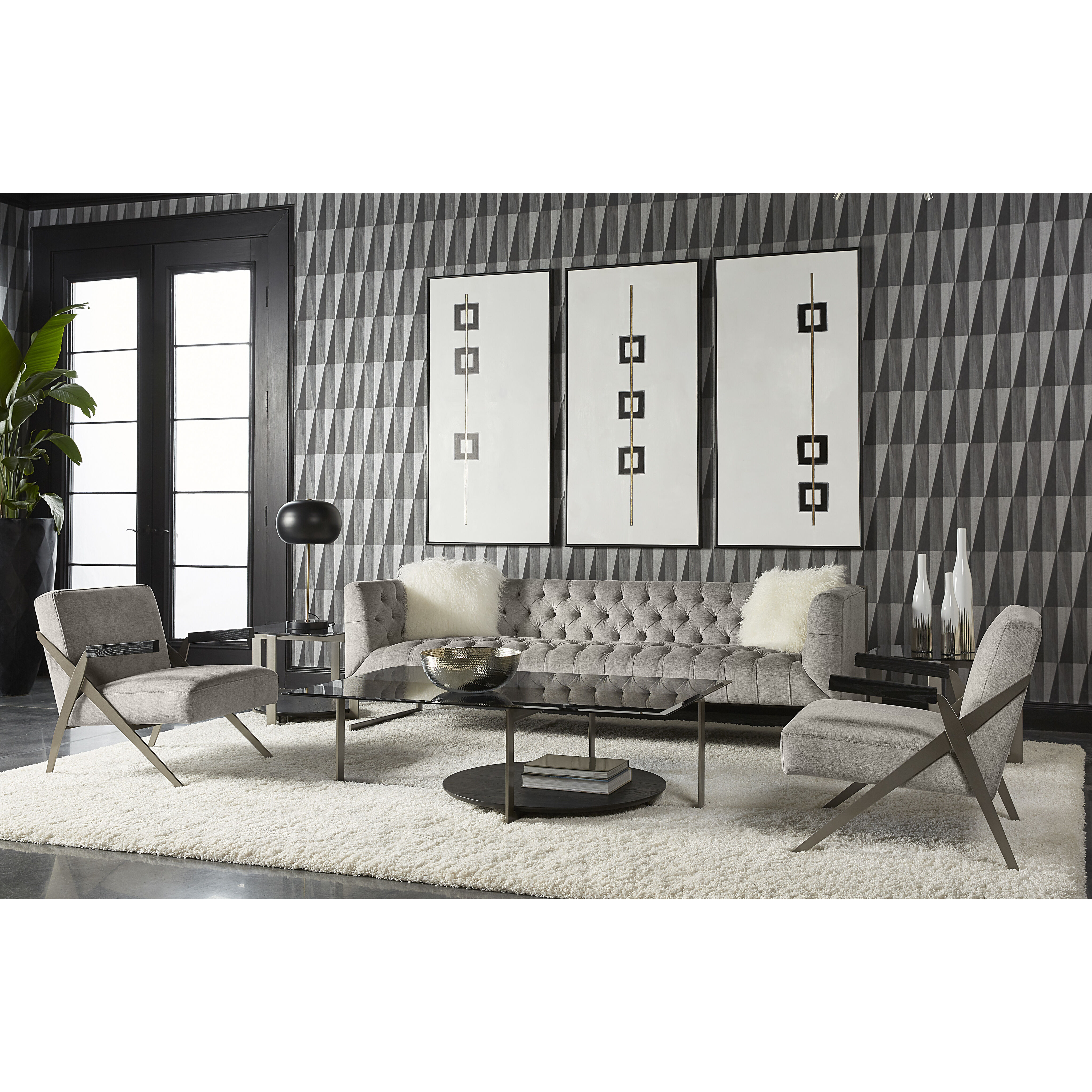 Boxed In 60 X 30 inch Hand Painted Art, Set Of 3